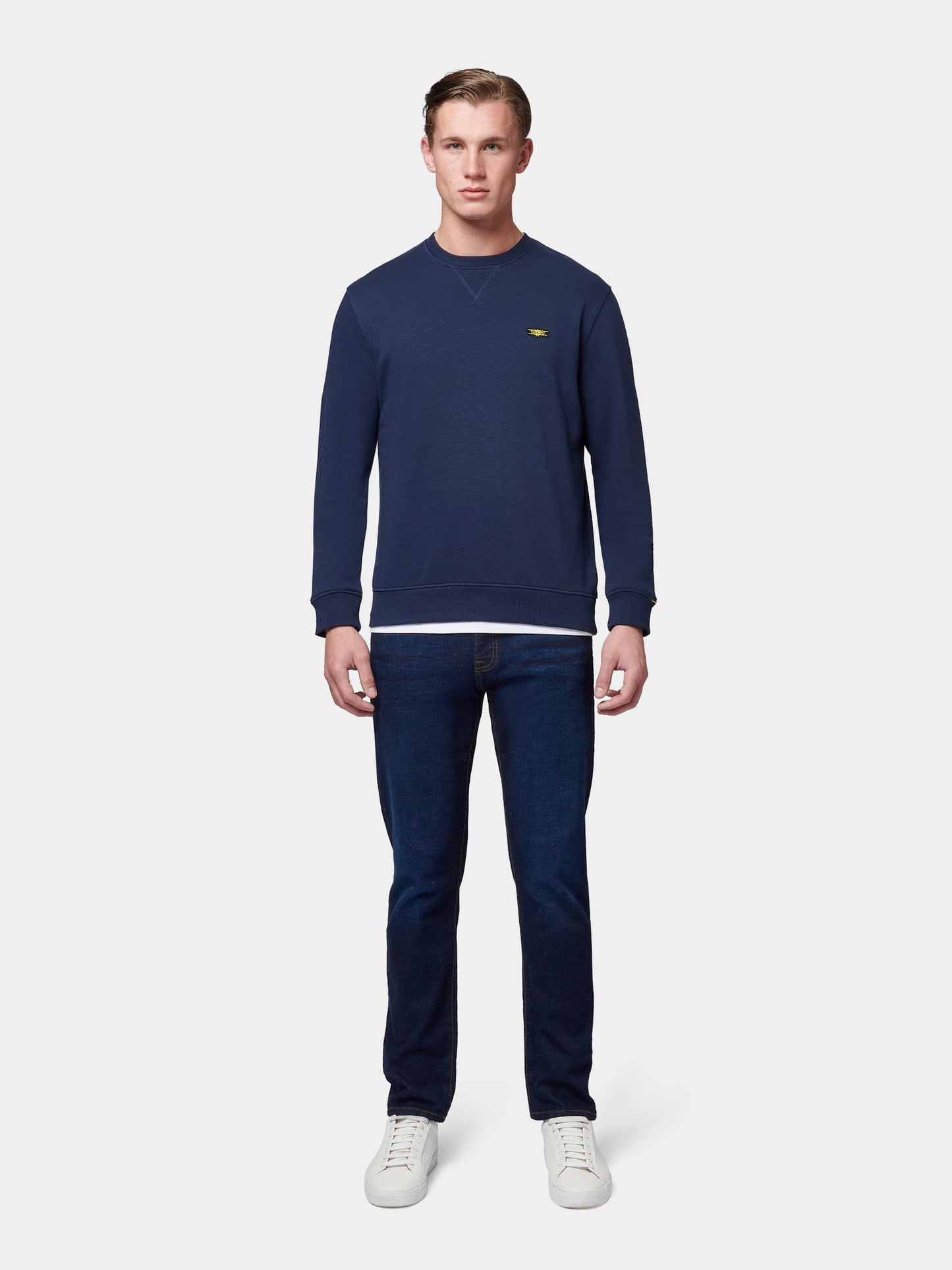 Flyers Mens Crew Neck Sweatshirt Navy Blue