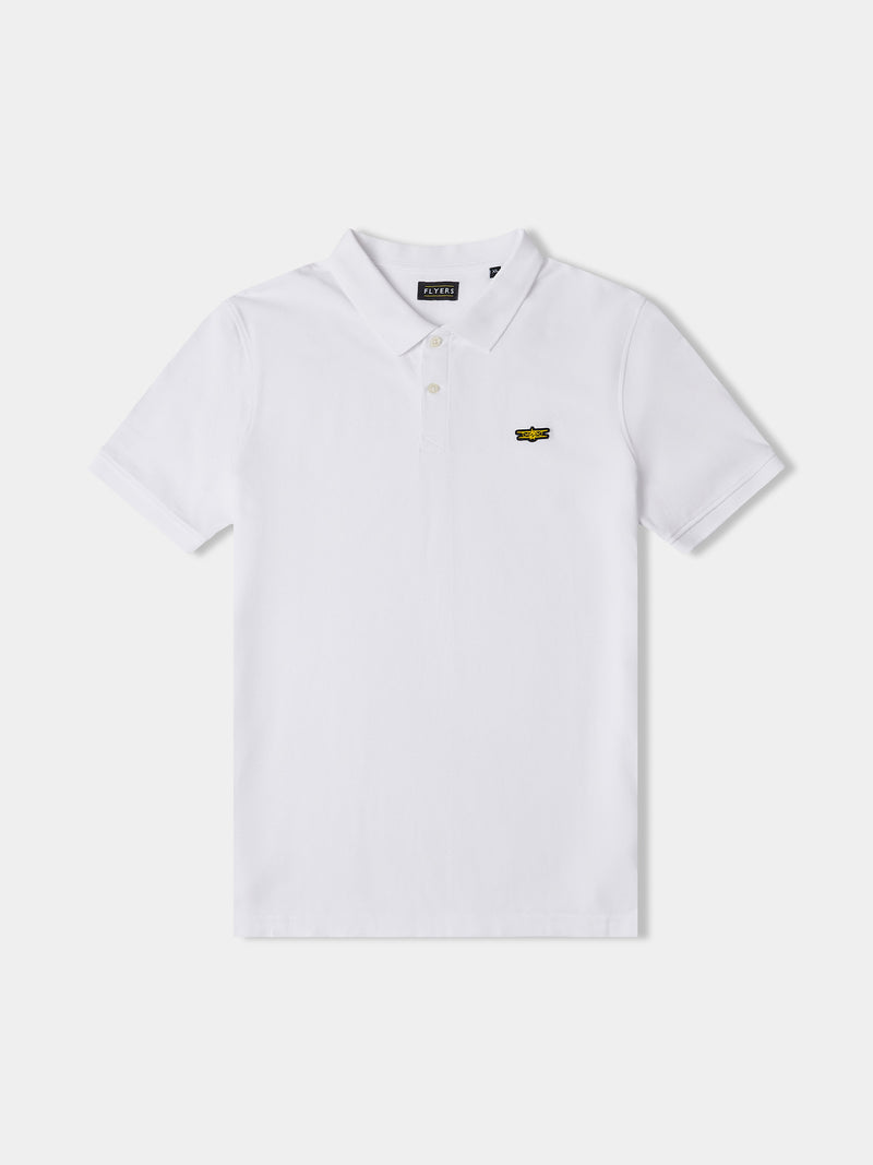 Flyers Mens Polo Shirt Bright White