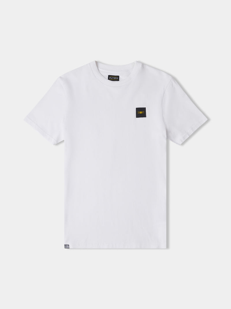 Flyers Mens Textured Collar T-Shirt Bright White