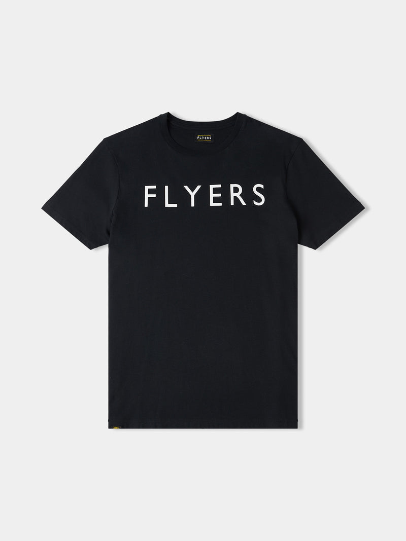 Flyers Mens Text T-Shirt Black