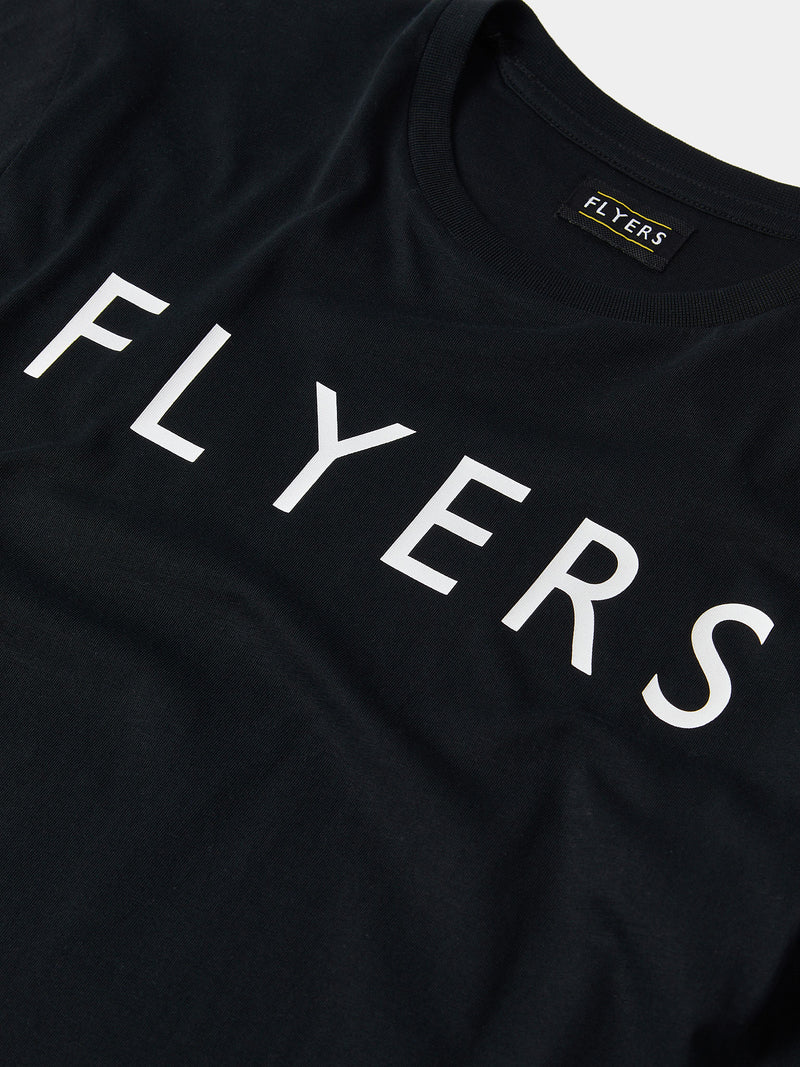 Flyers Mens Text T-Shirt Black