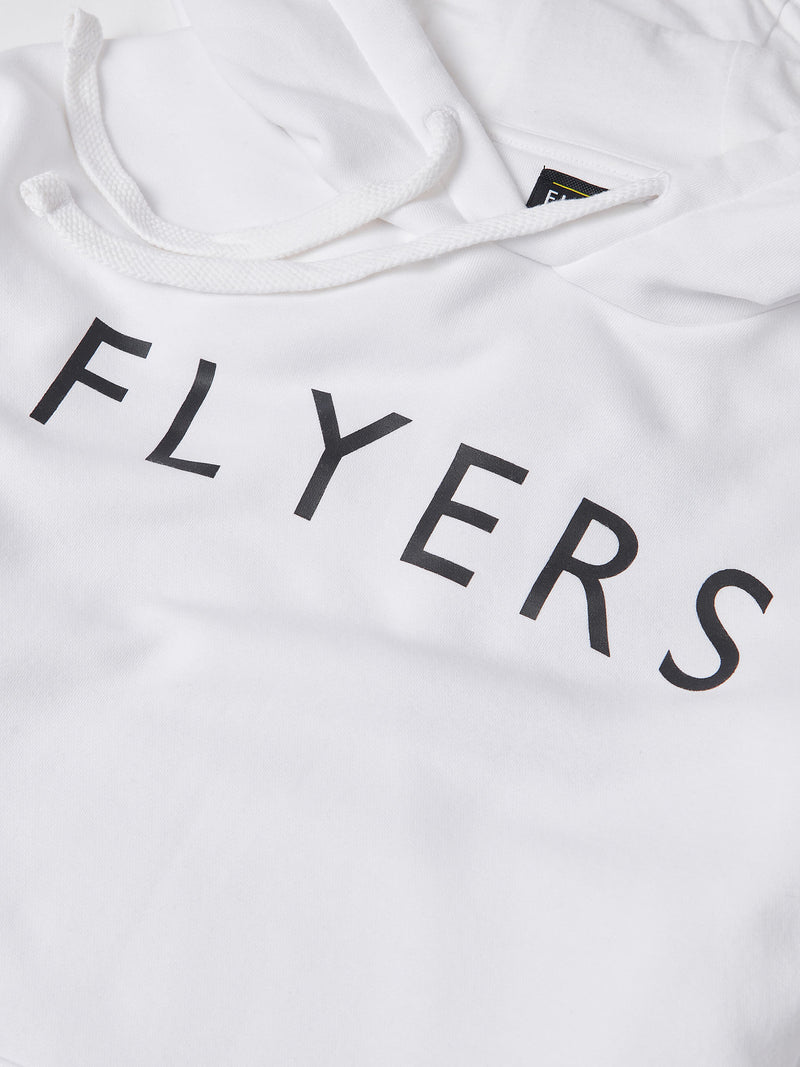 Flyers Mens Text Hoodie Bright White