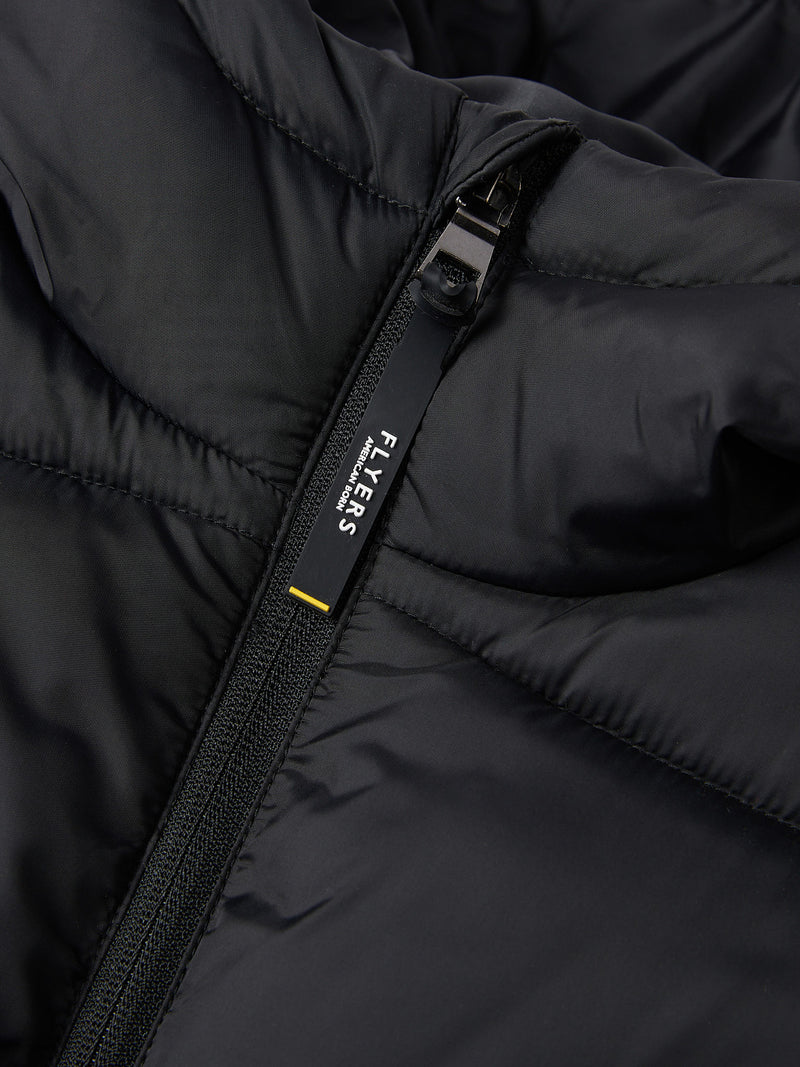 Flyers Mens Wide Baffle Puffer Jacket Black