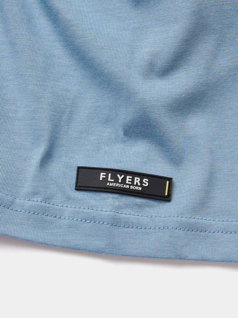 Flyers Mens Print T-Shirt Faded Denim
