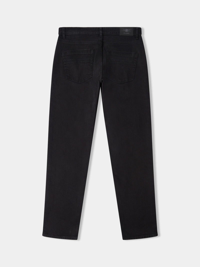 Flyers Mens Straight Fit Jeans Black Wash