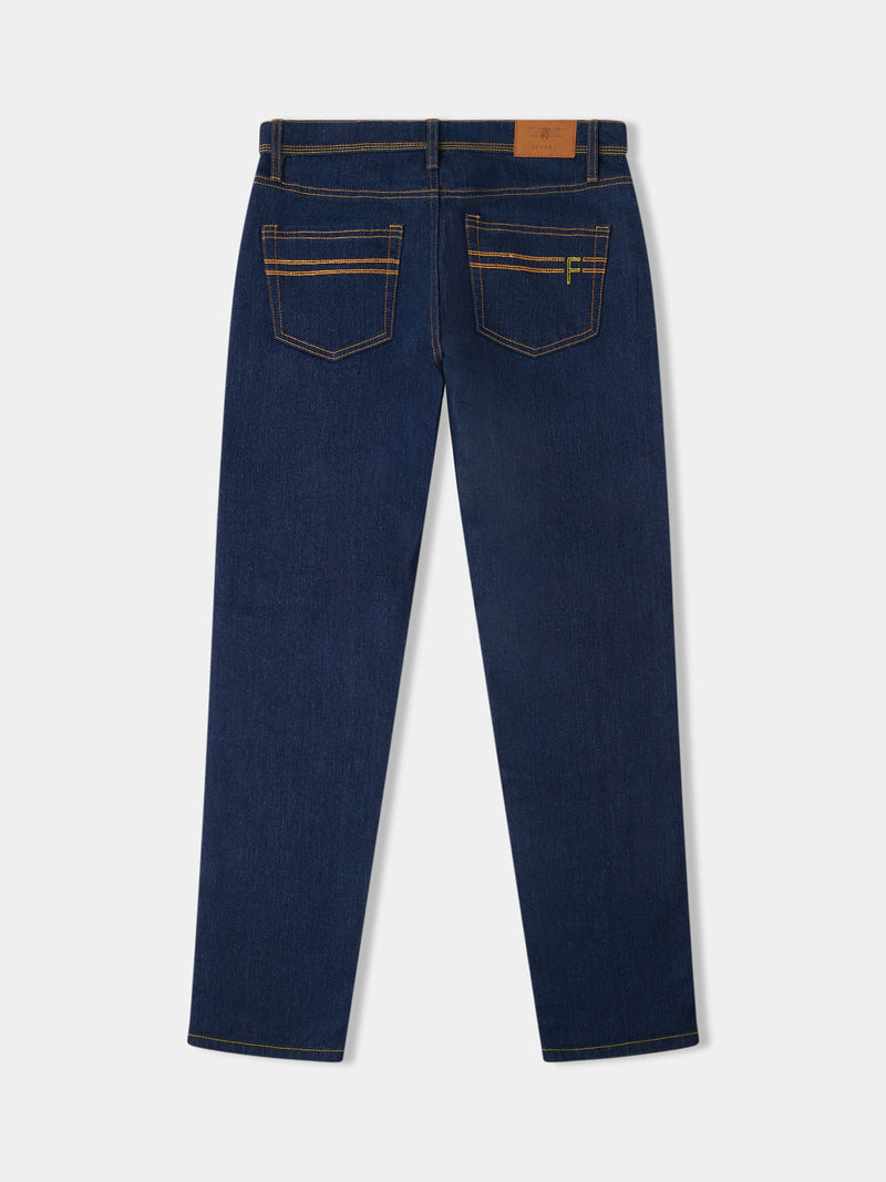Flyers Mens Straight Fit Jeans Rinse Wash