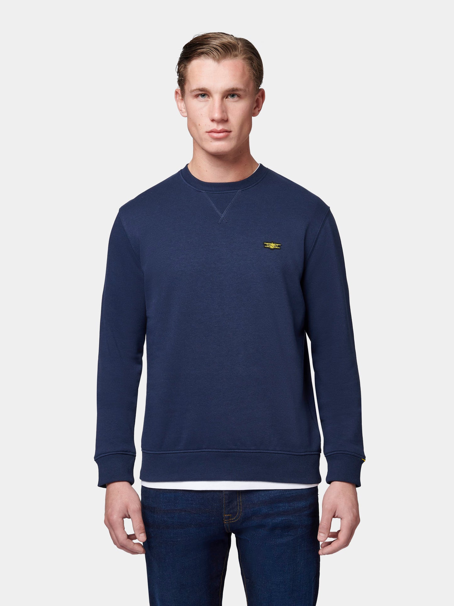 Flyers Mens Crew Neck Sweatshirt Navy Blue