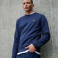 Flyers Mens Crew Neck Sweatshirt Navy Blue