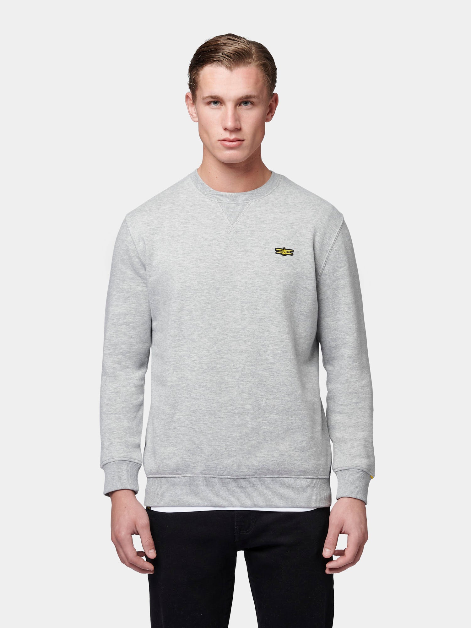 Flyers Mens Crew Neck Sweatshirt Vintage Grey Heather