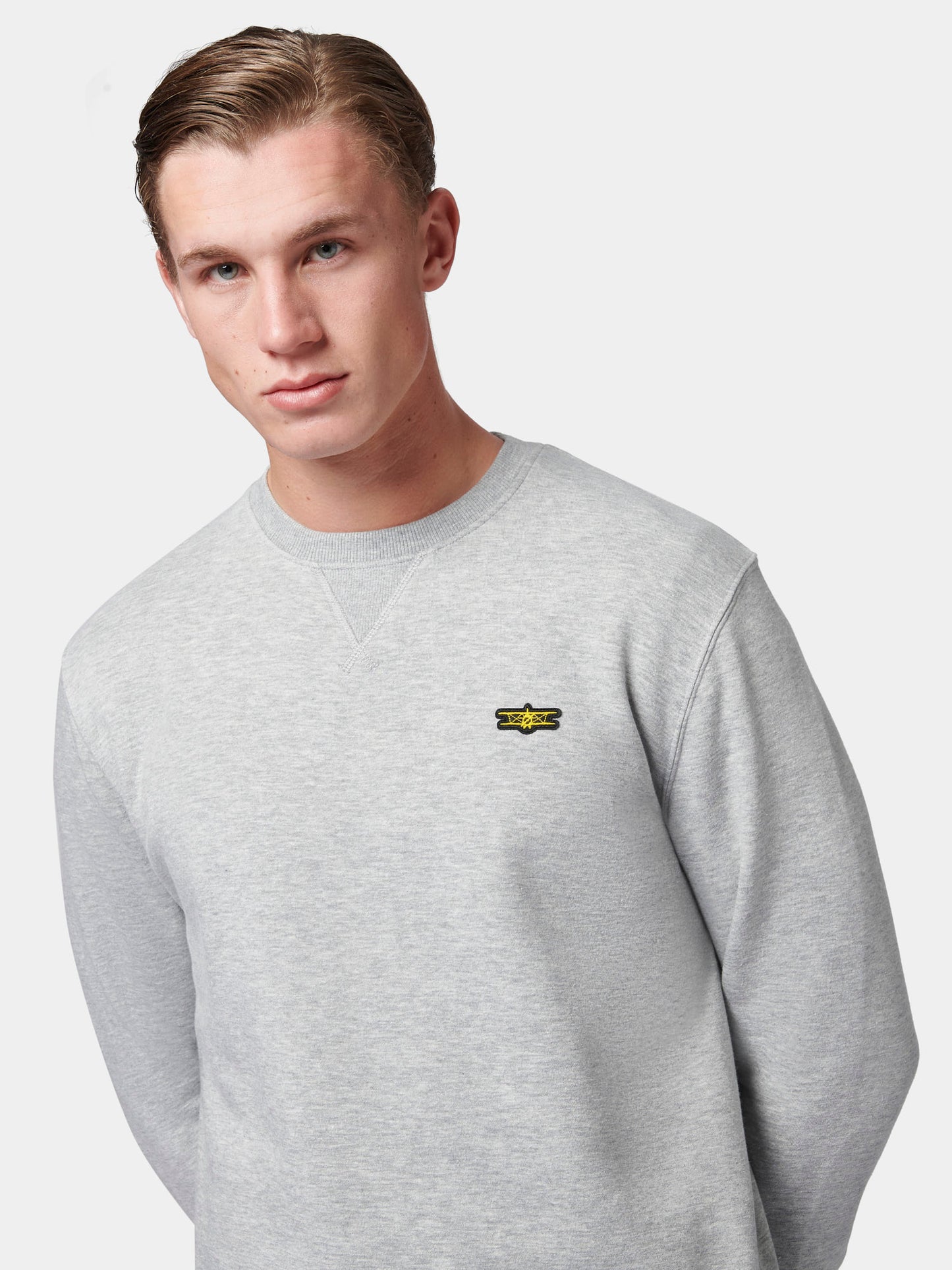 Flyers Mens Crew Neck Sweatshirt Vintage Grey Heather