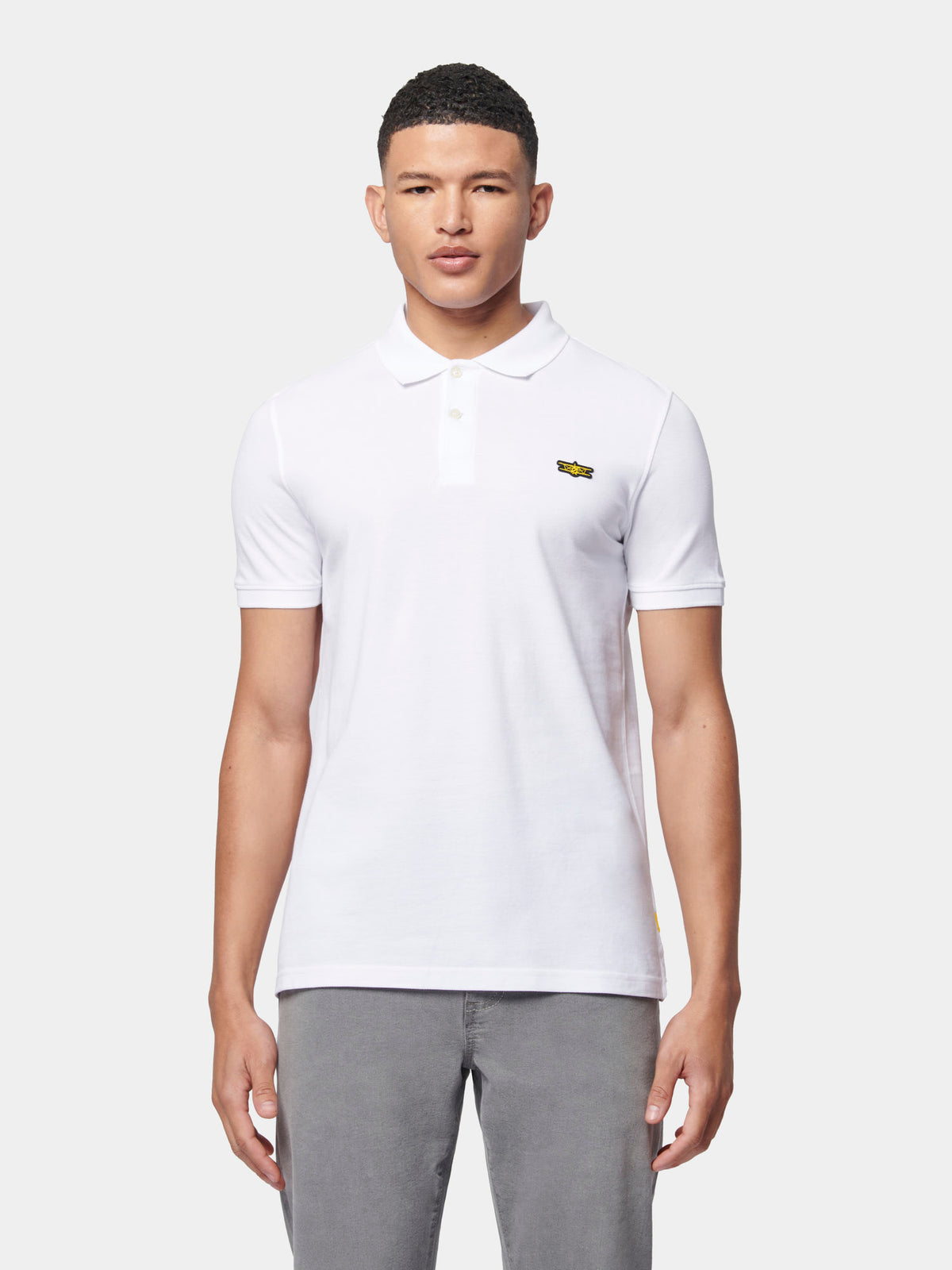 Flyers Mens Polo Shirt Bright White