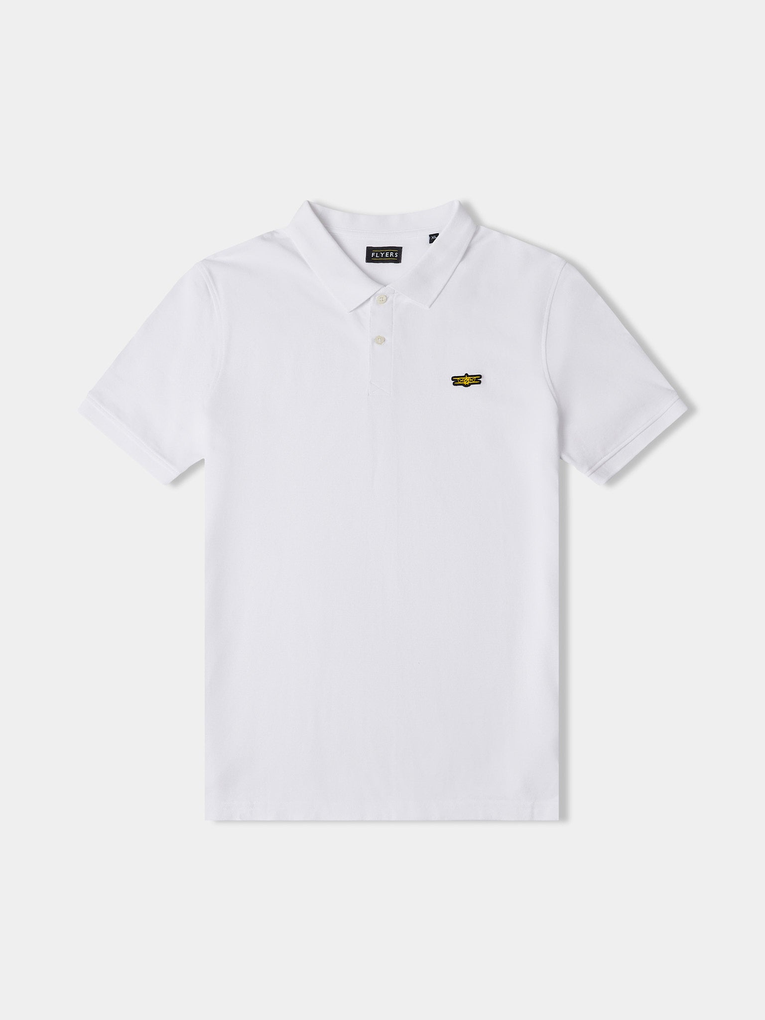 Flyers Mens Polo Shirt Bright White