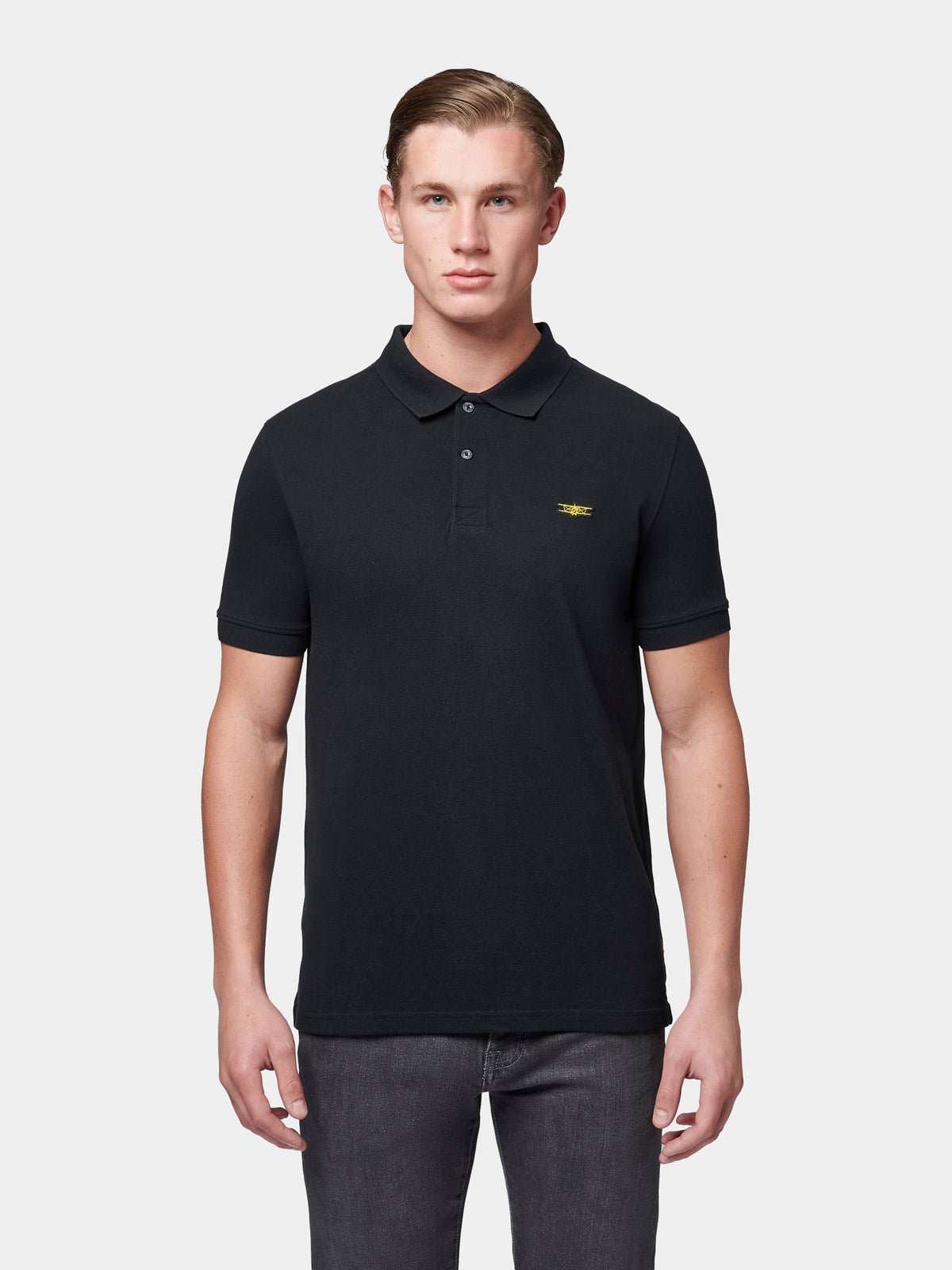 Flyers Mens Polo Shirt Black