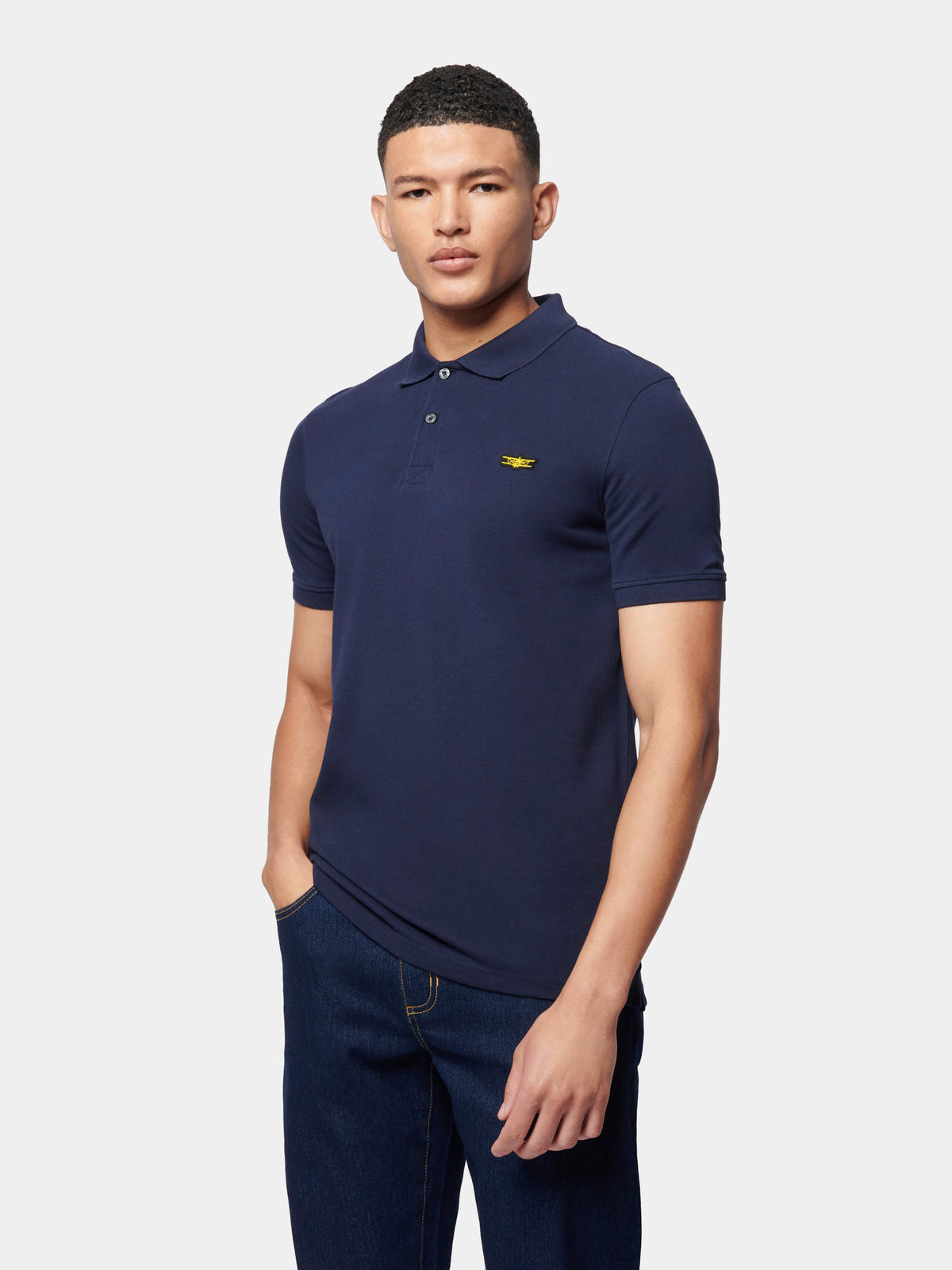 Flyers Mens Polo Shirt Navy Blue
