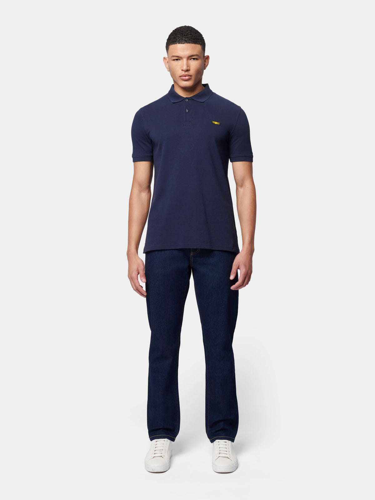 Flyers Mens Polo Shirt Navy Blue