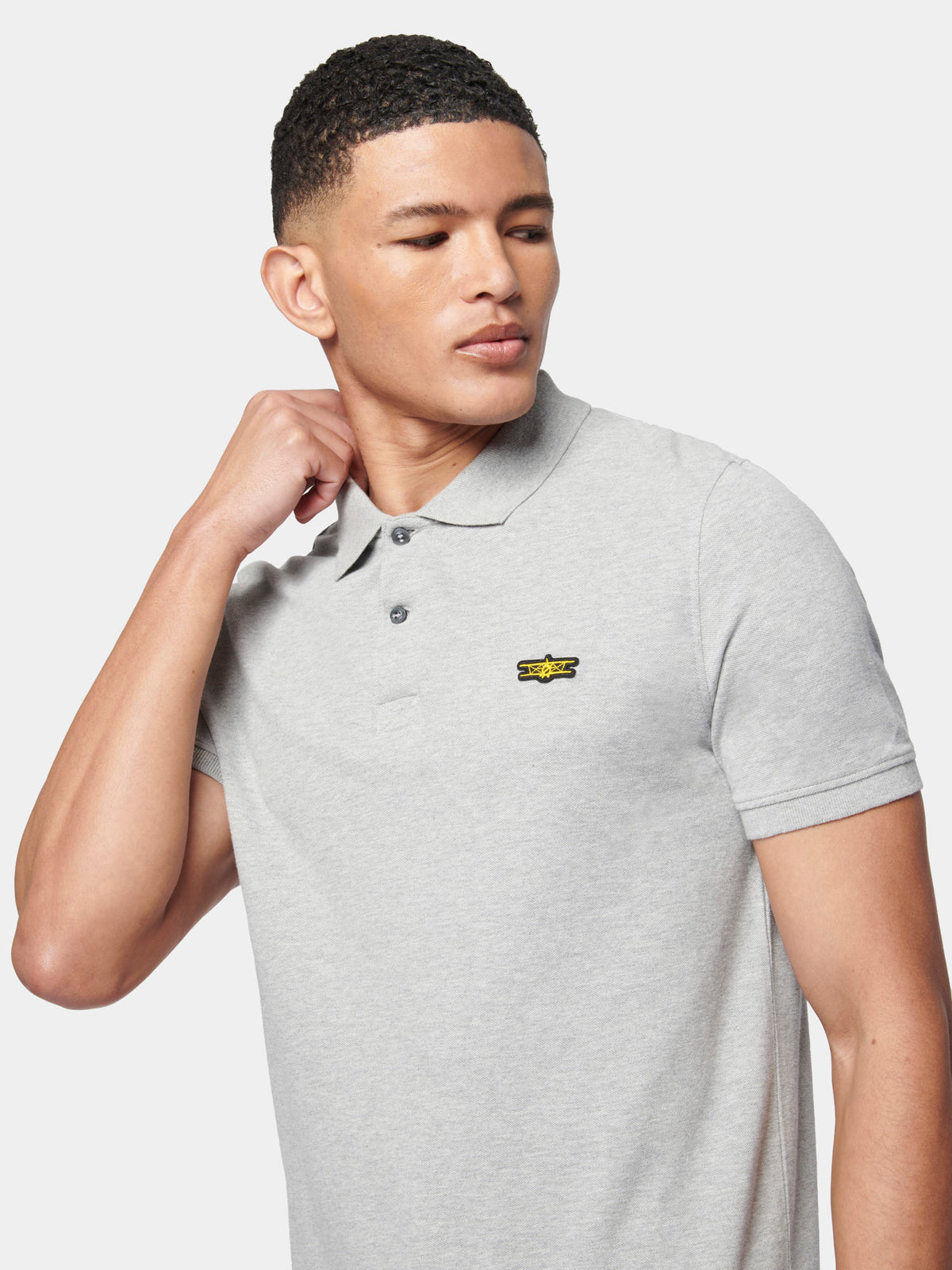 Flyers Mens Polo Shirt Vintage Grey Heather