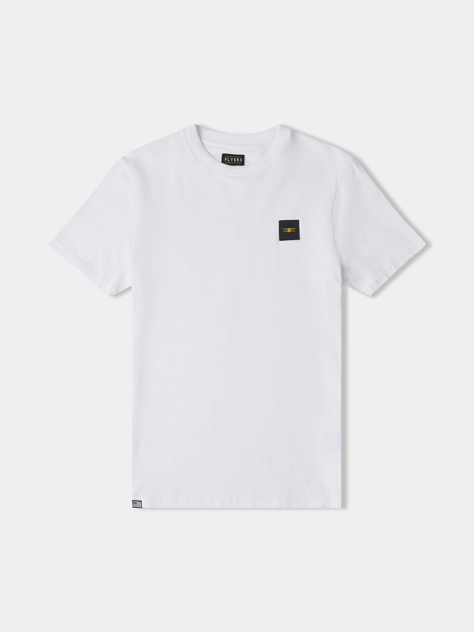 Flyers Mens Textured Collar T-Shirt Bright White