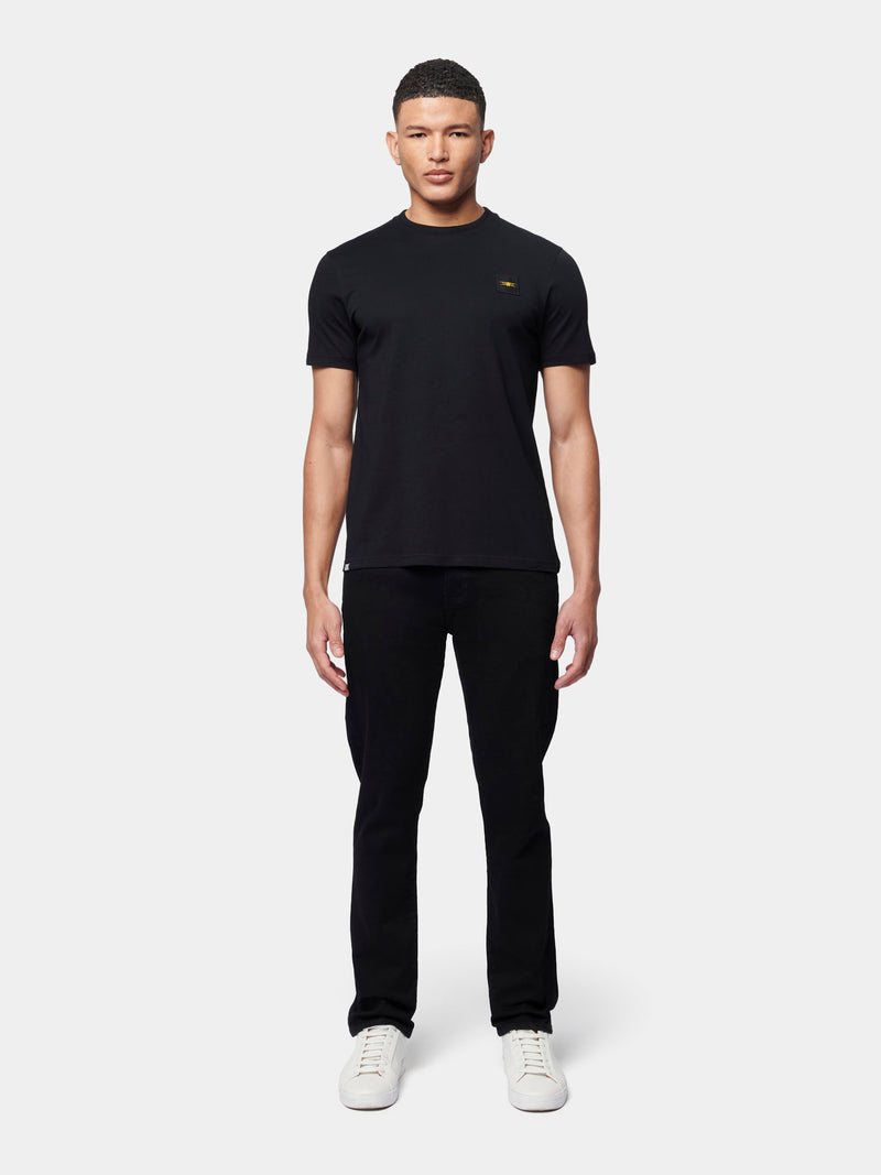 Flyers Mens Textured Collar T-Shirt Black