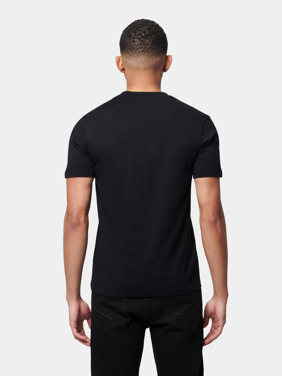Flyers Mens Textured Collar T-Shirt Black