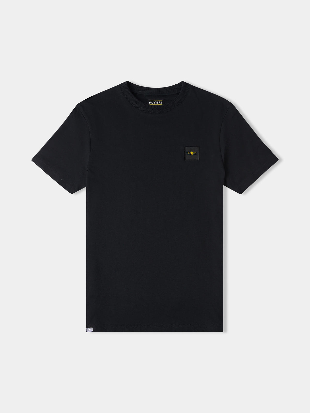 Flyers Mens Textured Collar T-Shirt Black