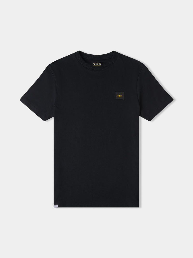 Flyers Mens Textured Collar T-Shirt Black