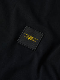 Flyers Mens Textured Collar T-Shirt Black