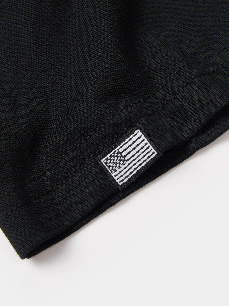Flyers Mens Textured Collar T-Shirt Black