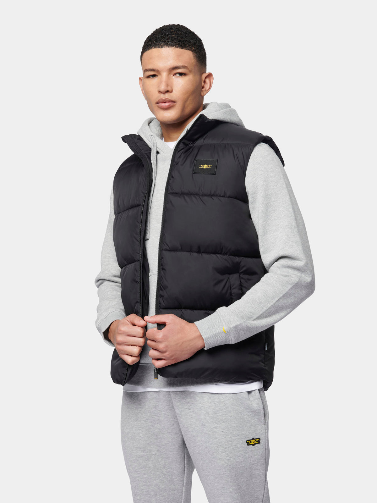 Flyers Mens Wide Baffle Gilet Black