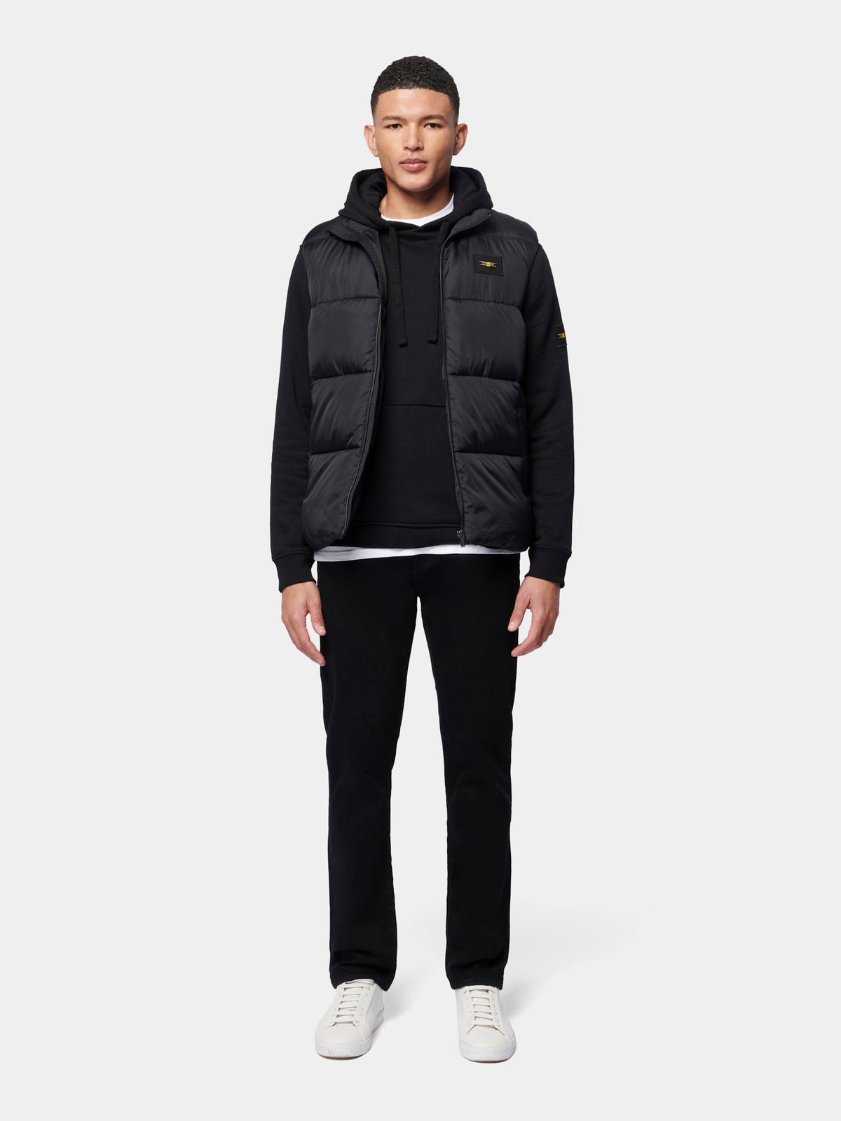 Flyers Mens Wide Baffle Gilet Black