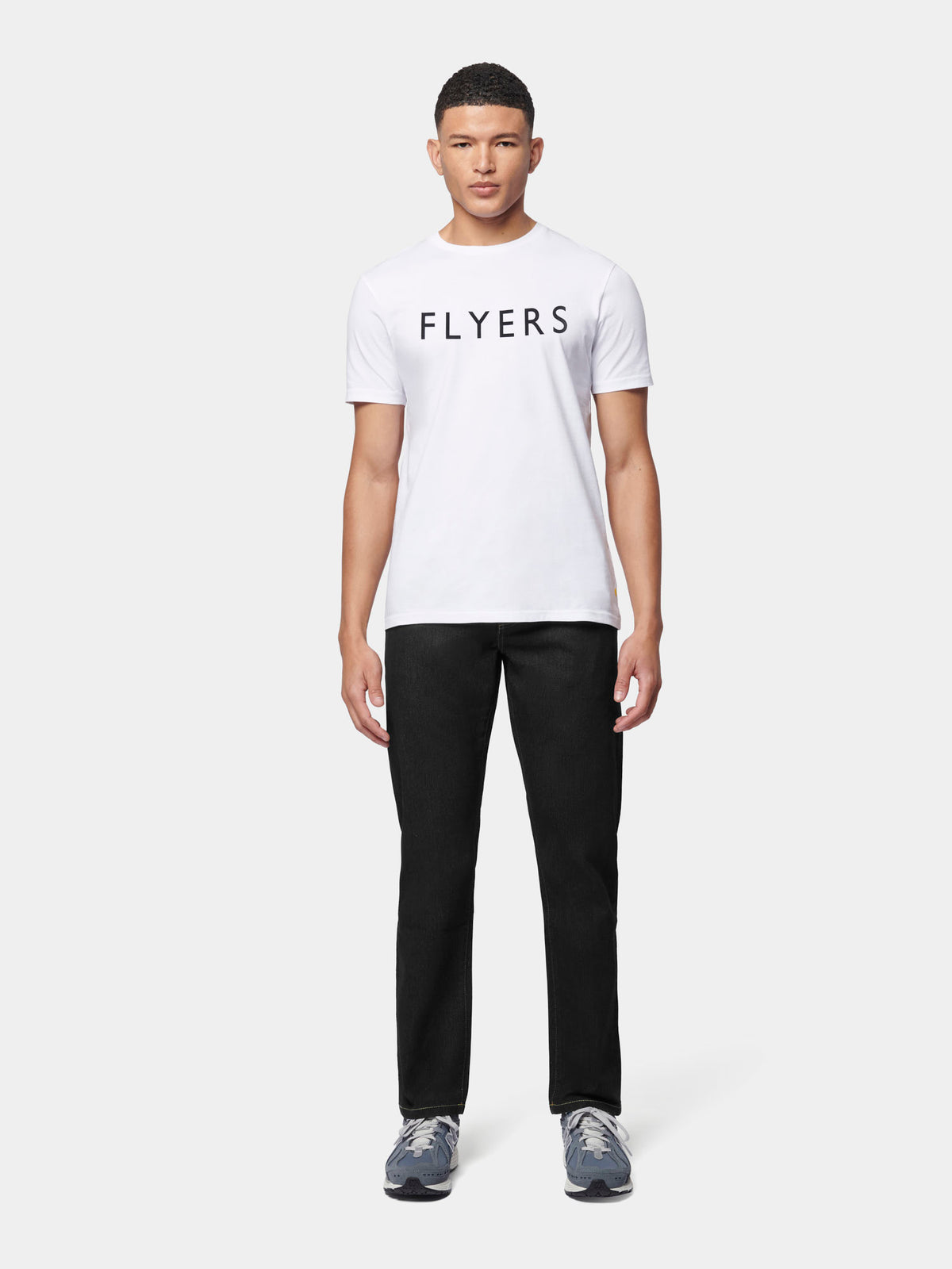 Flyers Mens Text T-Shirt Bright White