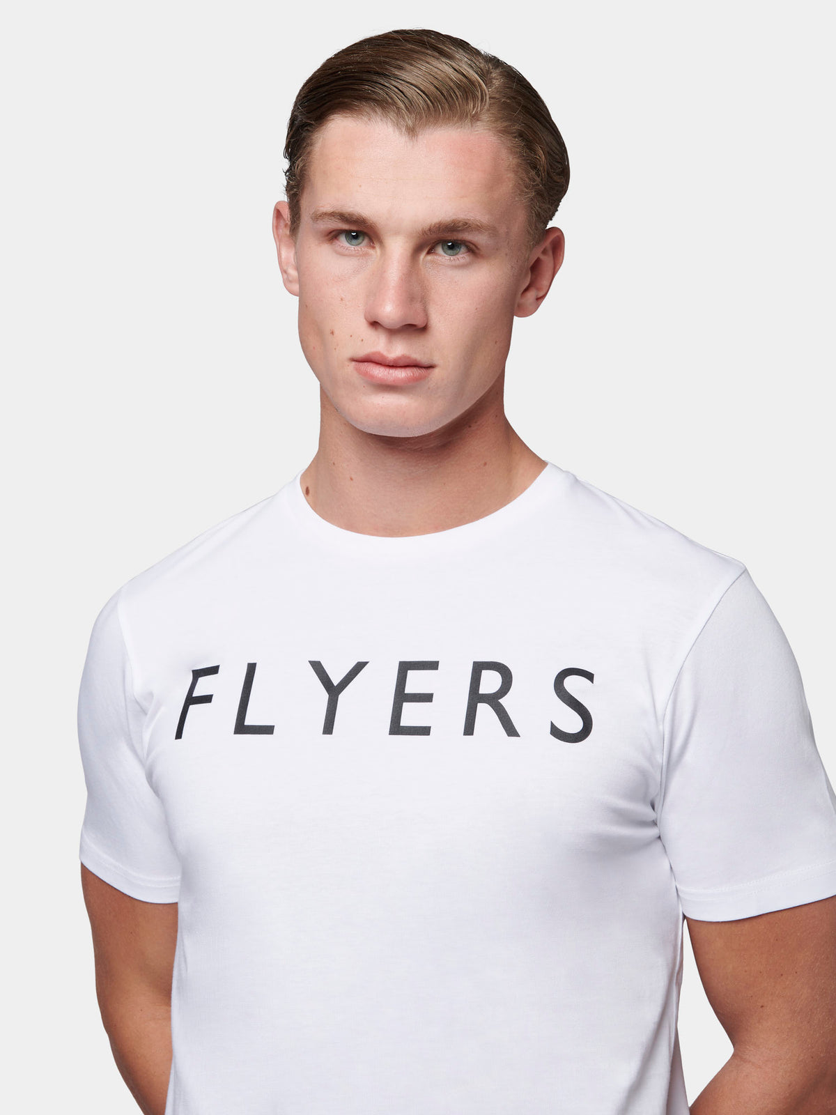 Flyers Mens Text T-Shirt Bright White