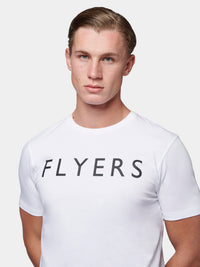 Flyers Mens Text T-Shirt Bright White