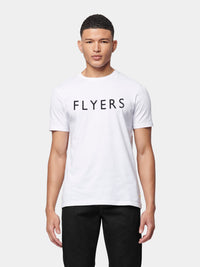 Flyers Mens Text T-Shirt Bright White