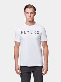 Flyers Mens Text T-Shirt Bright White