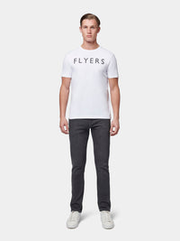 Flyers Mens Text T-Shirt Bright White