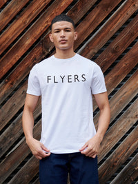 Flyers Mens Text T-Shirt Bright White