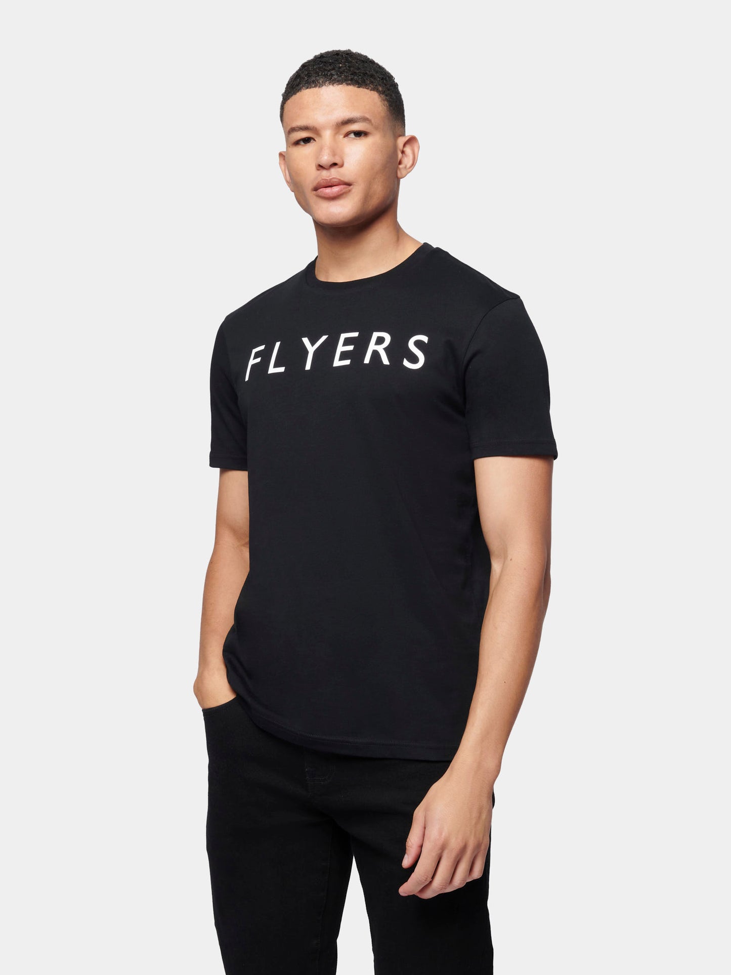 Flyers Mens Text T-Shirt Black