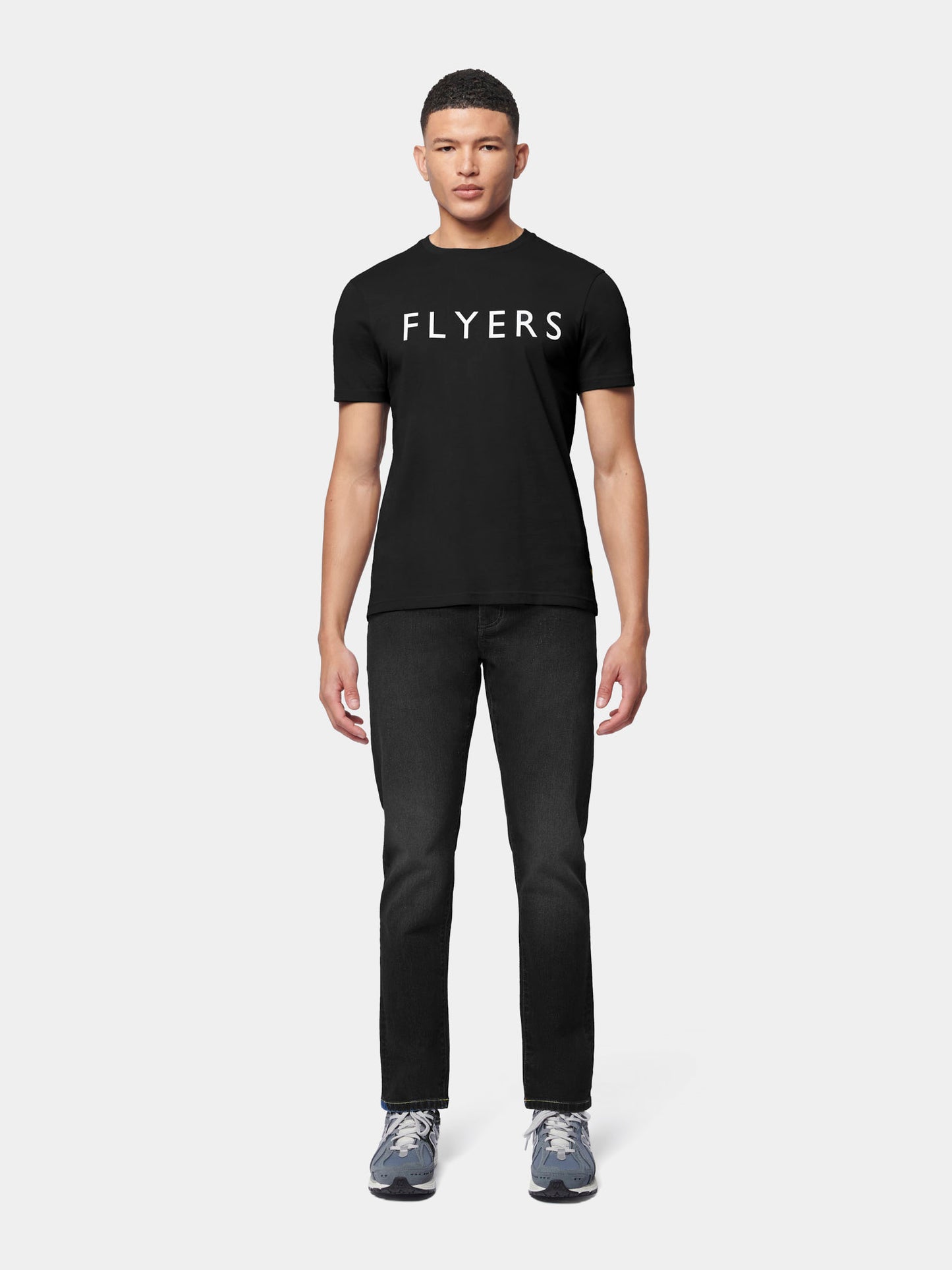 Flyers Mens Text T-Shirt Black