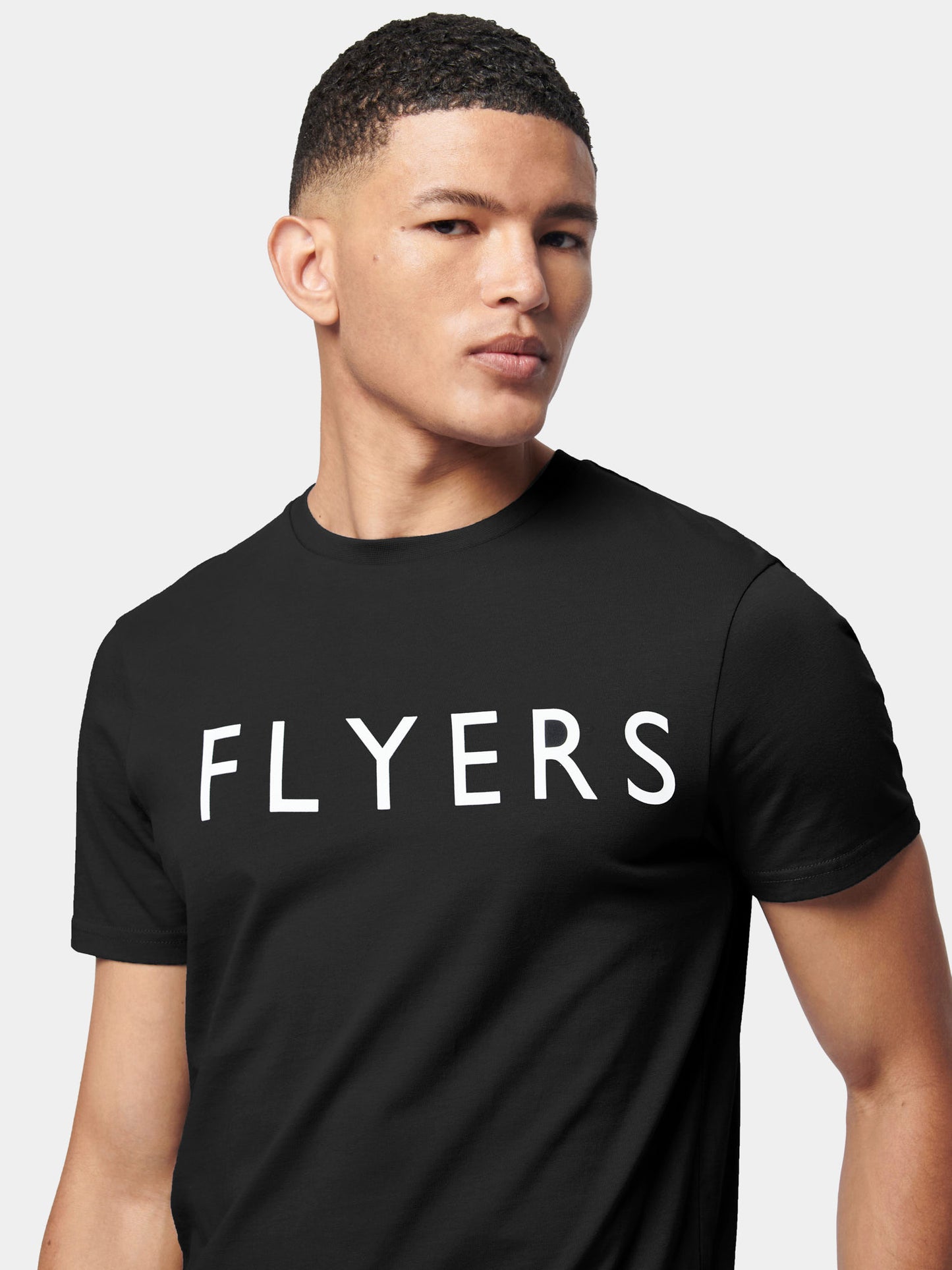 Flyers Mens Text T-Shirt Black