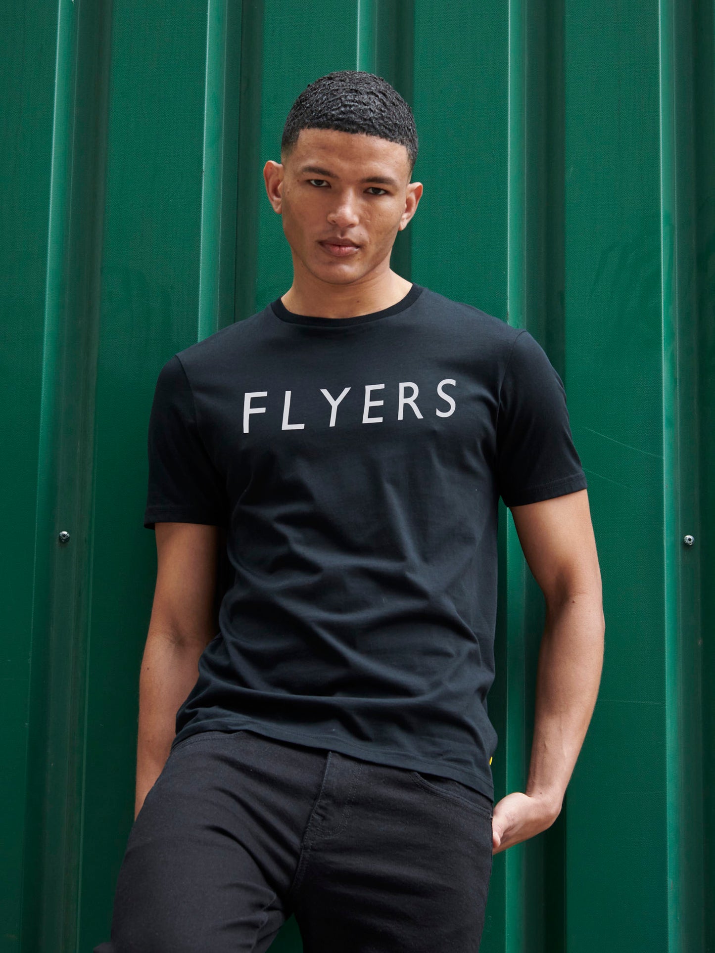 Flyers Mens Text T-Shirt Black