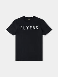 Flyers Mens Text T-Shirt Black