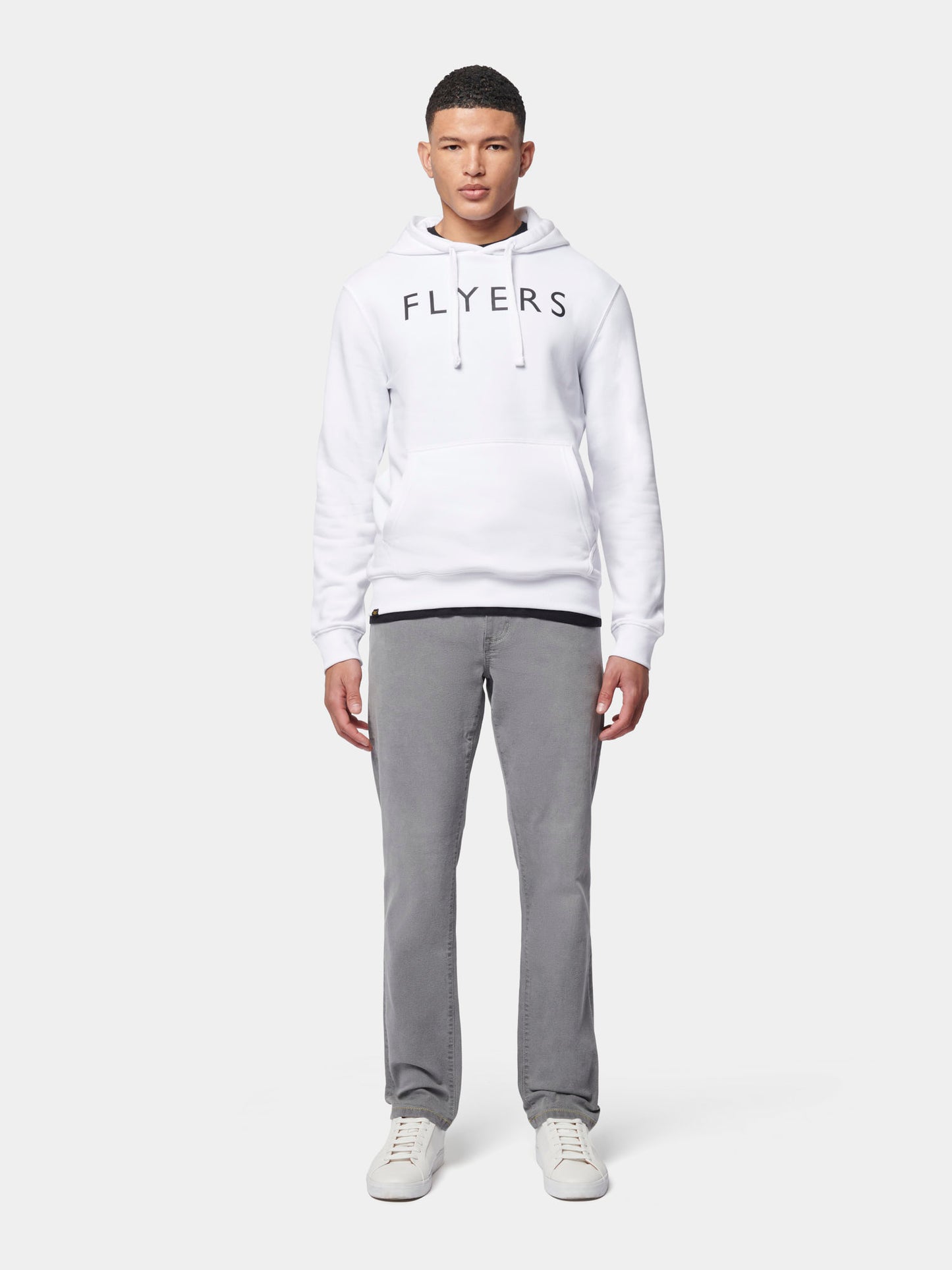 Flyers Mens Text Hoodie Bright White