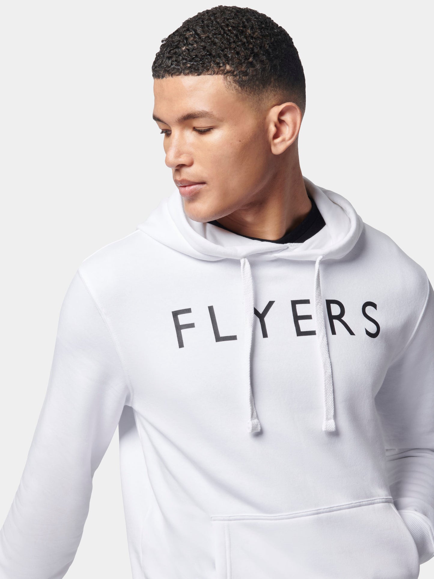 Flyers Mens Text Hoodie Bright White