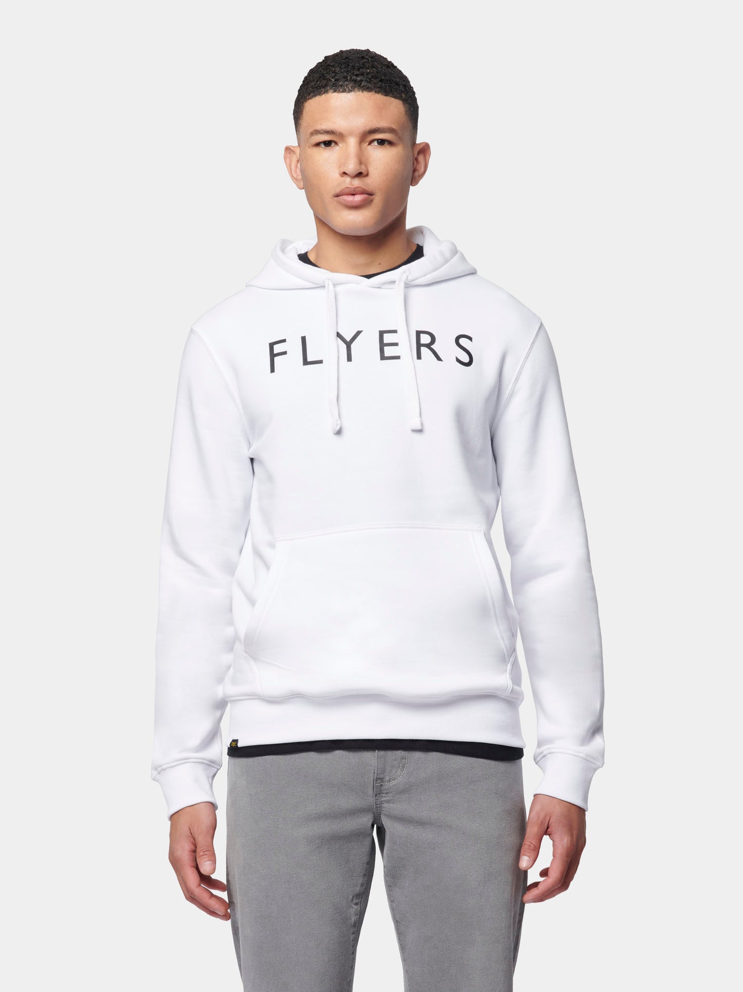 Flyers Mens Text Hoodie Bright White