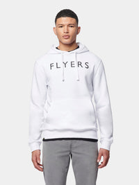 Flyers Mens Text Hoodie Bright White