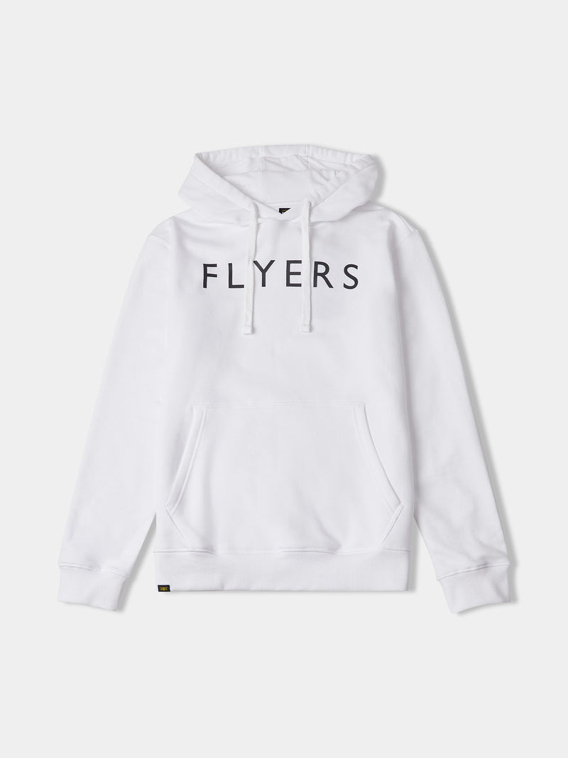 Flyers Mens Text Hoodie Bright White