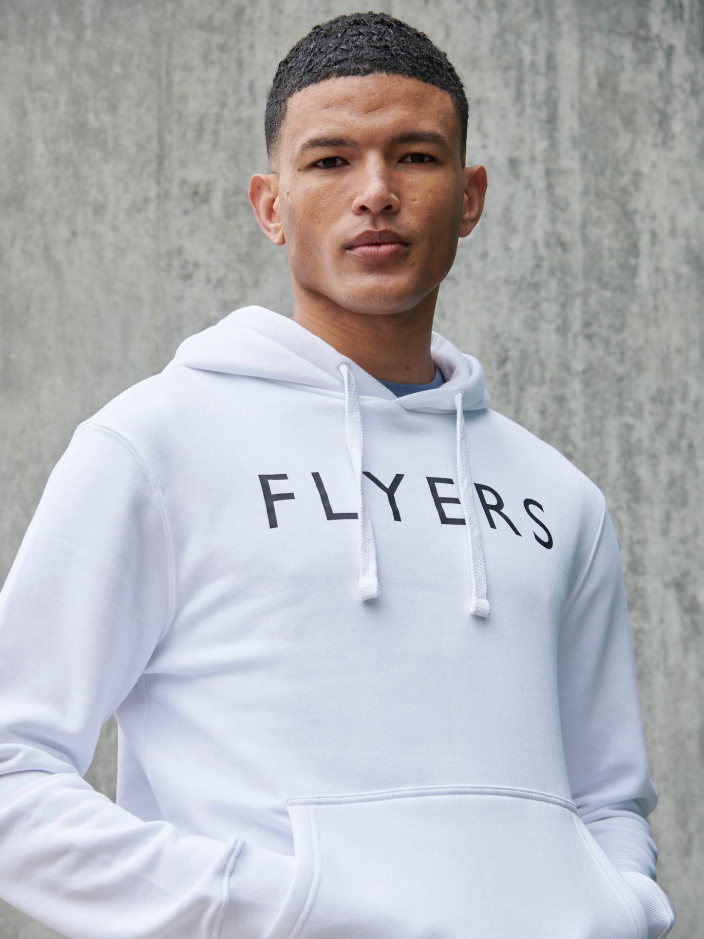 Flyers Mens Text Hoodie Bright White