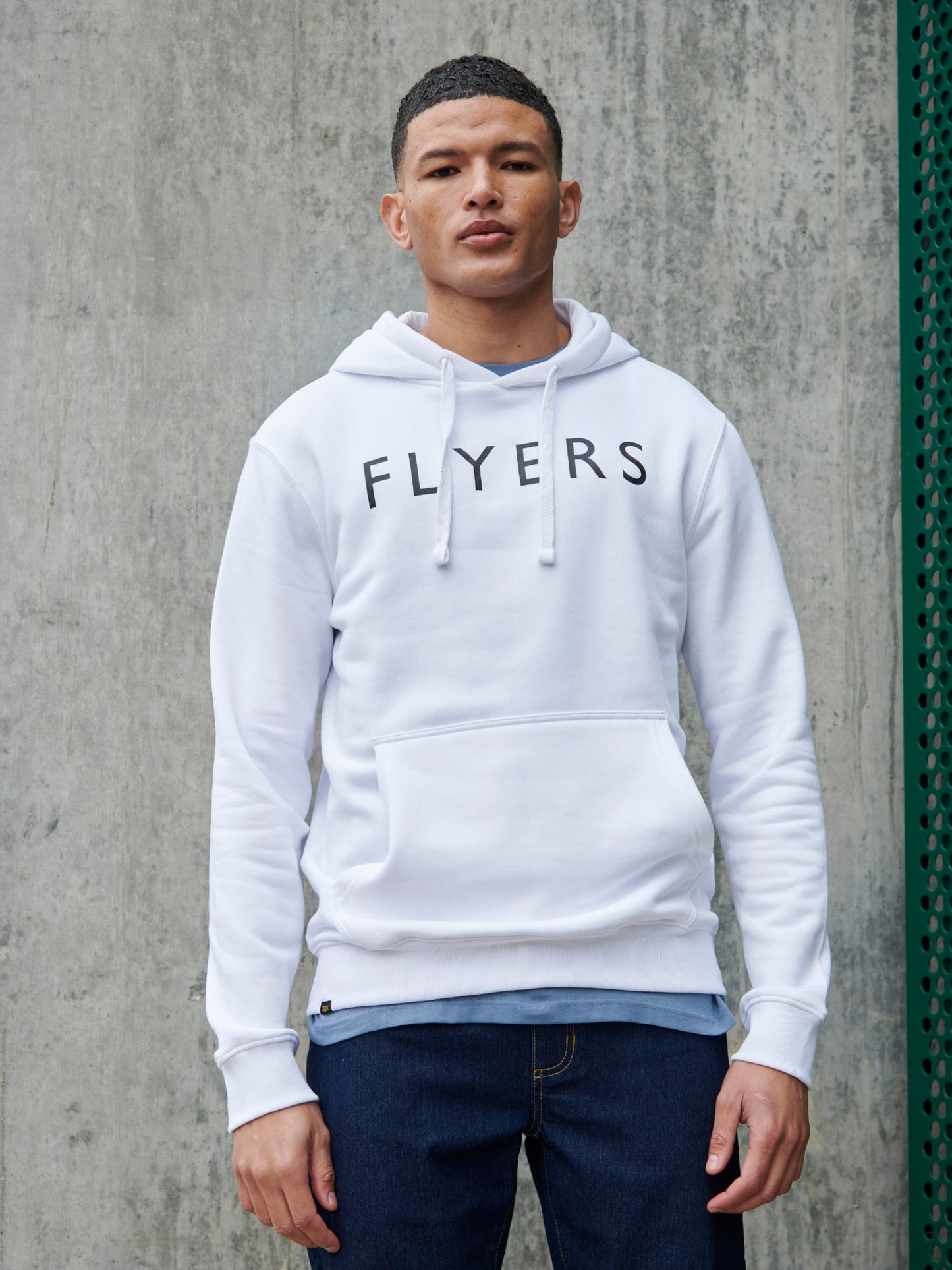 Flyers Mens Text Hoodie Bright White