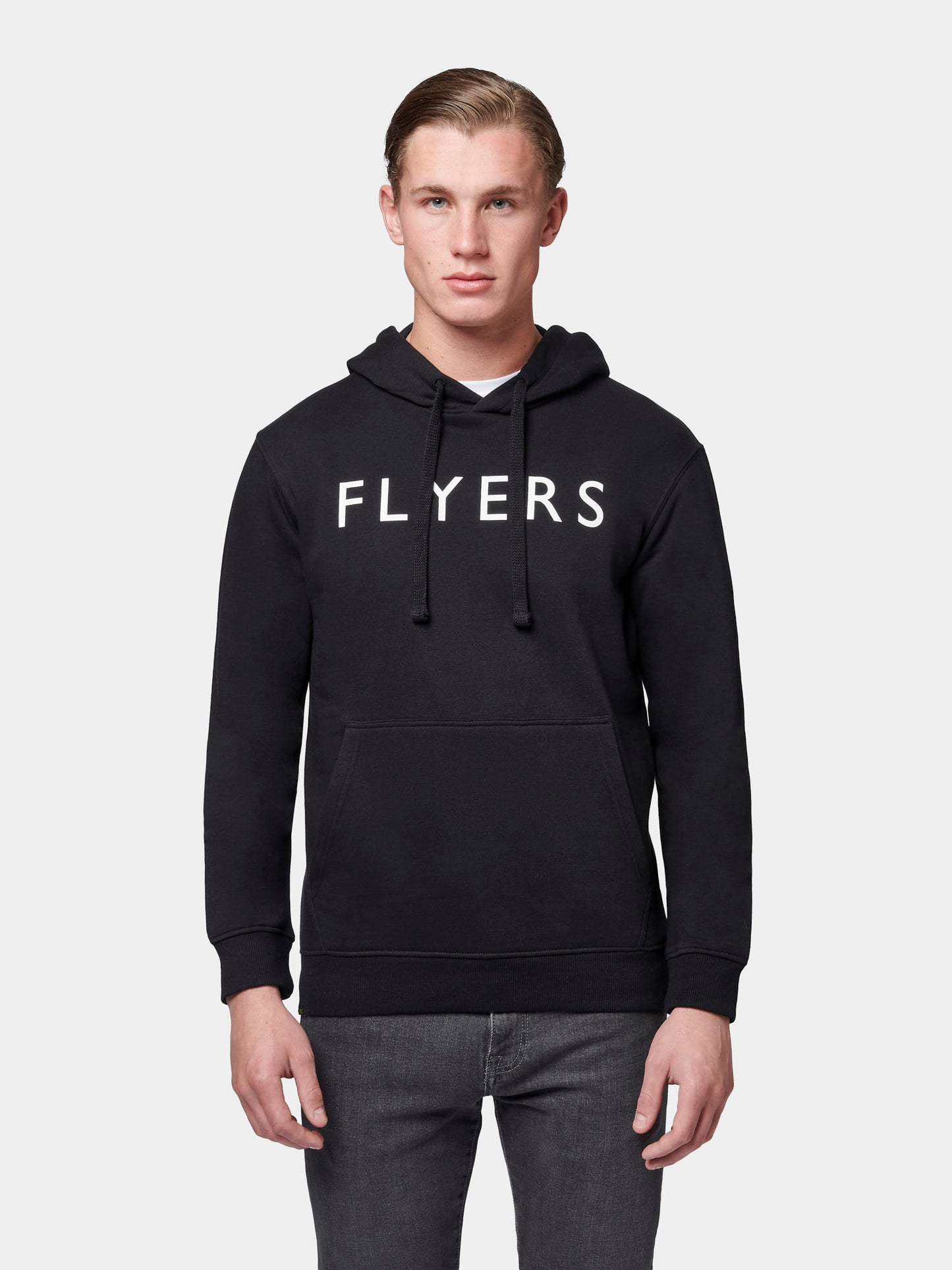 Flyers Mens Text Hoodie Black