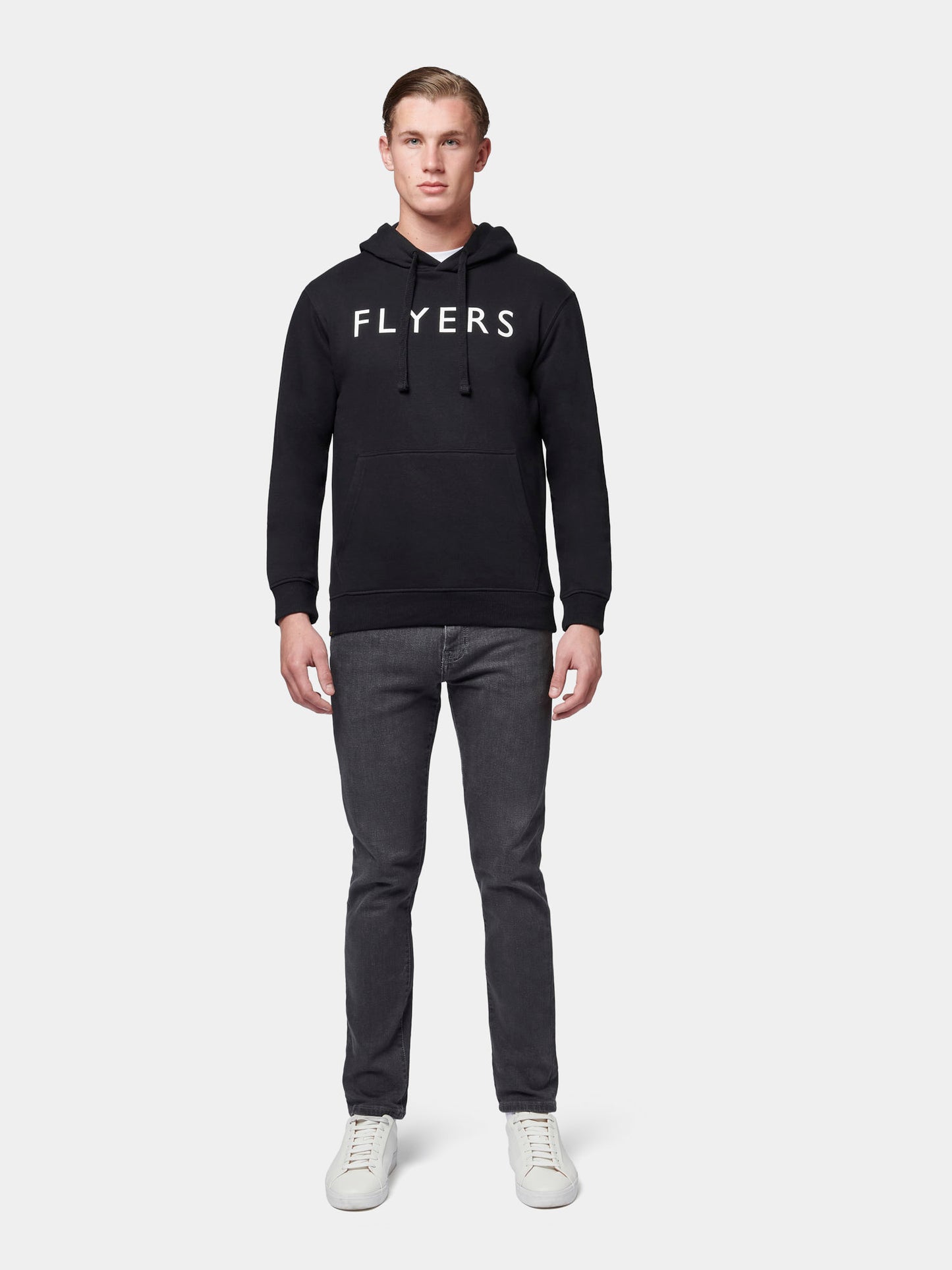 Flyers Mens Text Hoodie Black